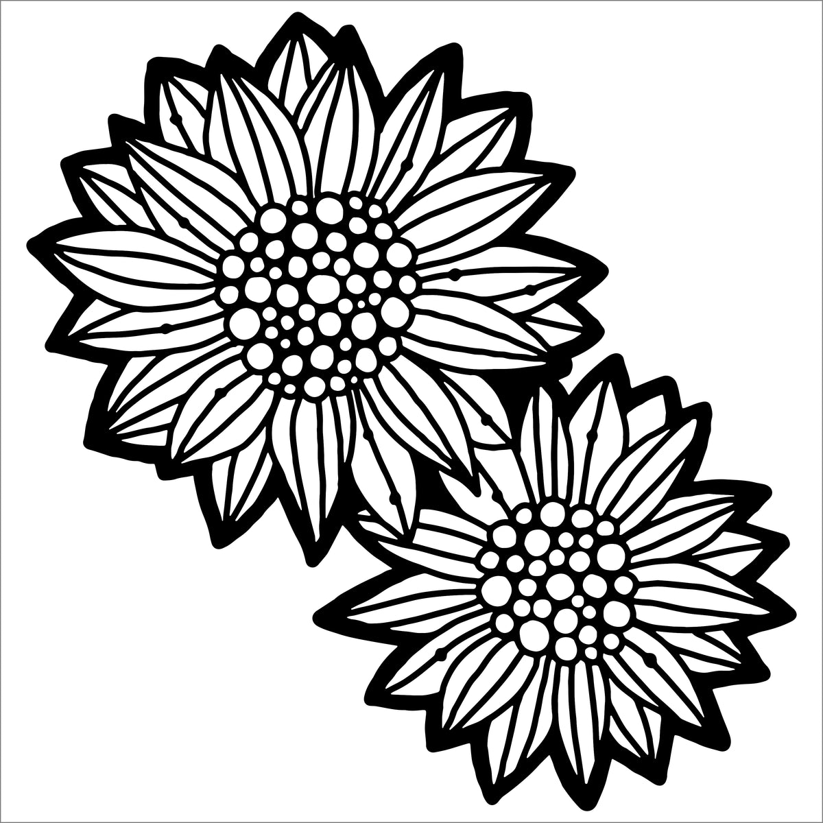 Sunflower Sun Flower - Custom Stencil – My Custom Stencils