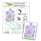 TCW6065 Layered A2 Lotus Bouquet Stencil