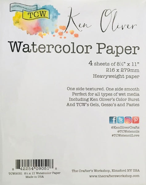 Ken Oliver Watercolor Paper Pack, 8.5 x 11