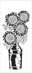TCW2333 Slimline Stencil Sunflowers in Milk Pail