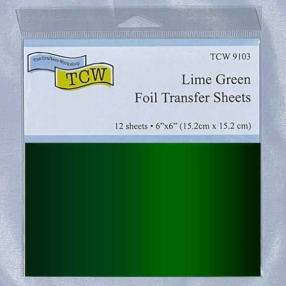 TCW9103 Lime Green Foil Transfer Sheets 6x6